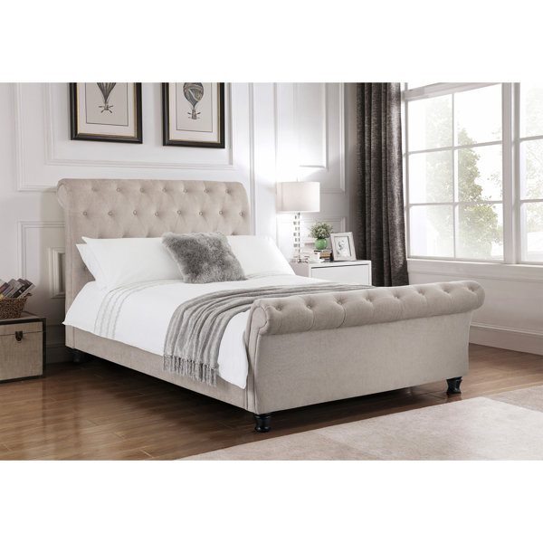 Three Posts Newstead Upholstered Sleigh Bed with Mattress & Reviews